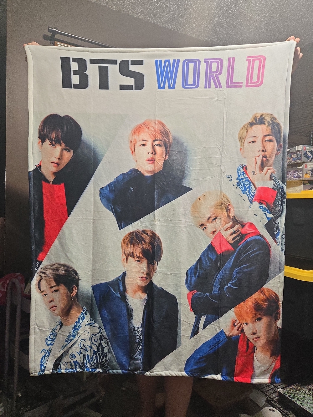 BTS World Cream Photo-Print Throw Blanket